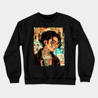 Urban Streetwear Hip Hop Asian Man Rapper Crewneck Sweatshirt